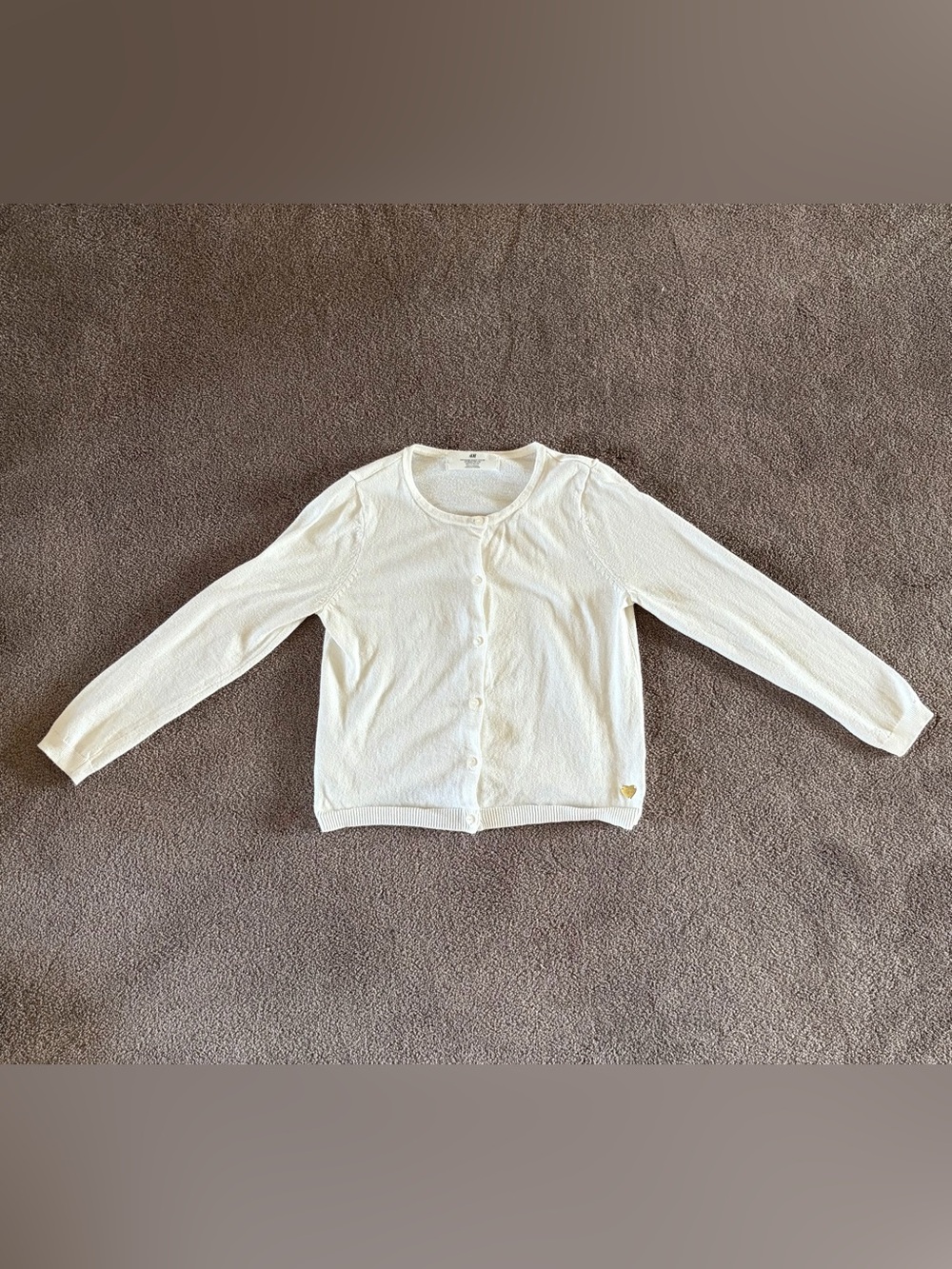 H&M Cream Button-Up Lightweight Girls' Cardigan